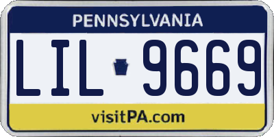 PA license plate LIL9669