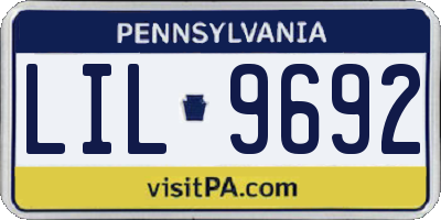 PA license plate LIL9692