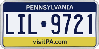 PA license plate LIL9721