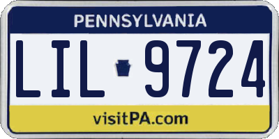 PA license plate LIL9724