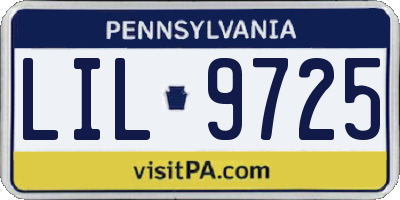 PA license plate LIL9725