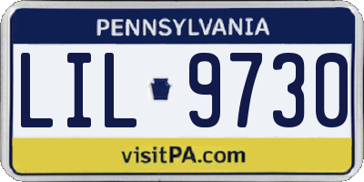 PA license plate LIL9730