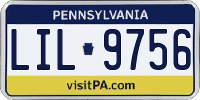 PA license plate LIL9756