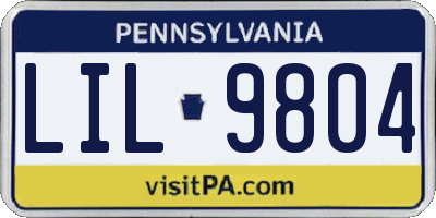 PA license plate LIL9804