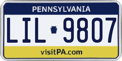 PA license plate LIL9807