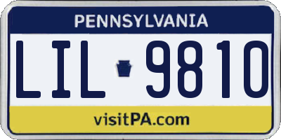 PA license plate LIL9810