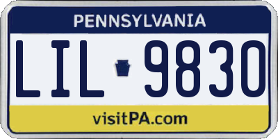 PA license plate LIL9830