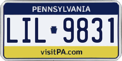 PA license plate LIL9831