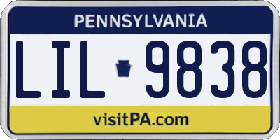 PA license plate LIL9838