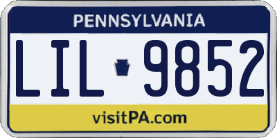 PA license plate LIL9852