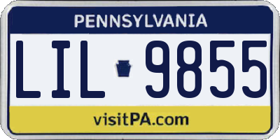 PA license plate LIL9855