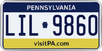 PA license plate LIL9860