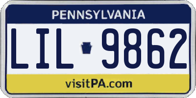 PA license plate LIL9862