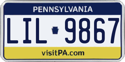 PA license plate LIL9867