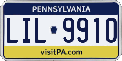 PA license plate LIL9910