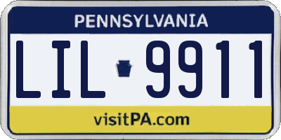 PA license plate LIL9911