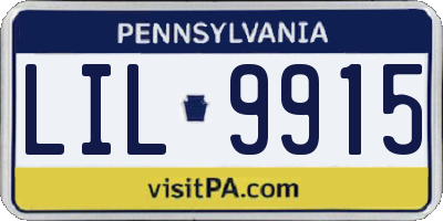 PA license plate LIL9915
