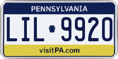 PA license plate LIL9920