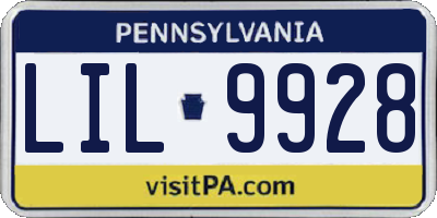 PA license plate LIL9928