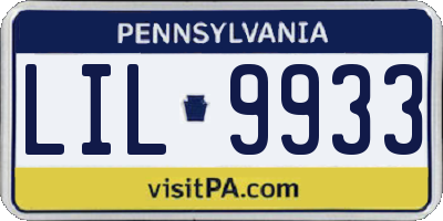 PA license plate LIL9933
