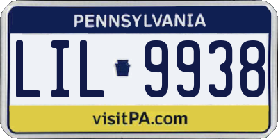 PA license plate LIL9938