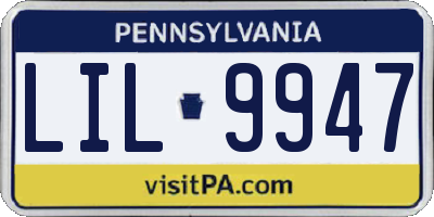 PA license plate LIL9947
