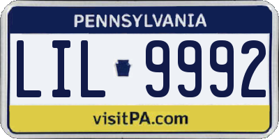 PA license plate LIL9992