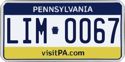 PA license plate LIM0067