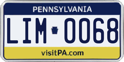 PA license plate LIM0068