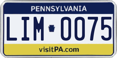 PA license plate LIM0075
