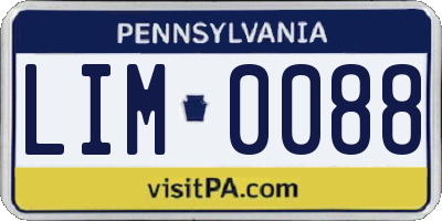 PA license plate LIM0088