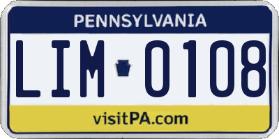 PA license plate LIM0108