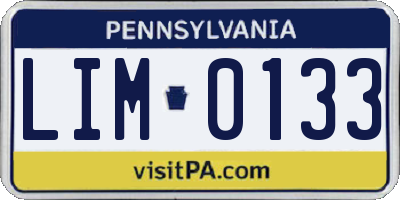 PA license plate LIM0133