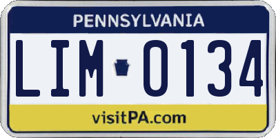 PA license plate LIM0134