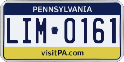 PA license plate LIM0161