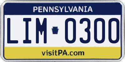 PA license plate LIM0300