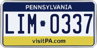 PA license plate LIM0337