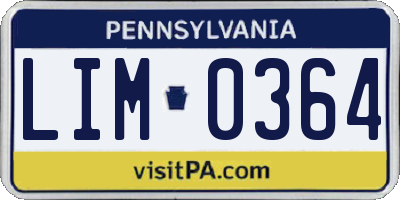 PA license plate LIM0364