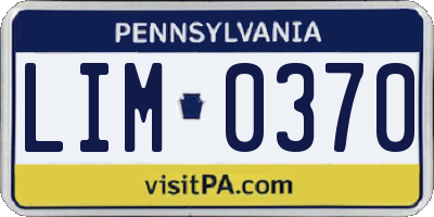 PA license plate LIM0370