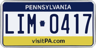 PA license plate LIM0417