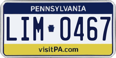 PA license plate LIM0467