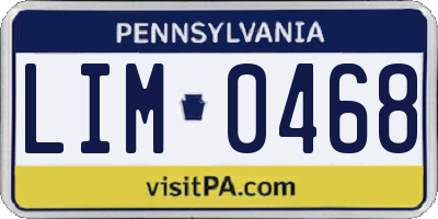 PA license plate LIM0468