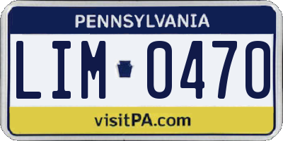 PA license plate LIM0470