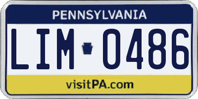 PA license plate LIM0486