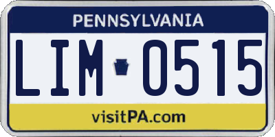 PA license plate LIM0515