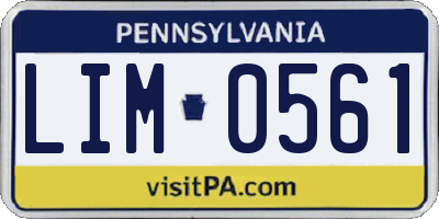 PA license plate LIM0561
