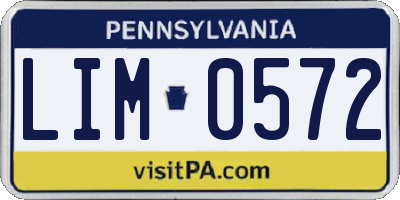 PA license plate LIM0572