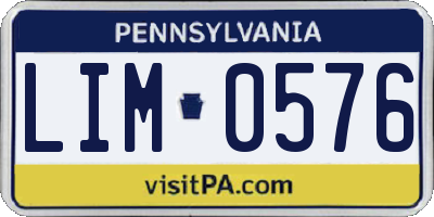 PA license plate LIM0576