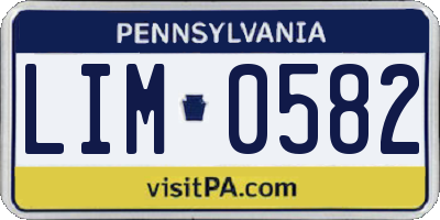 PA license plate LIM0582