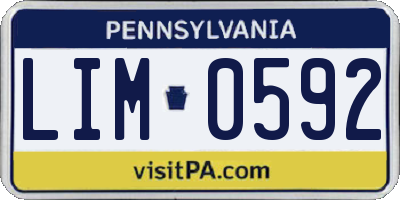 PA license plate LIM0592